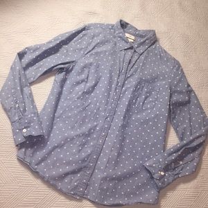 3 for $25 J Crew Blue Polka Dot Button Up